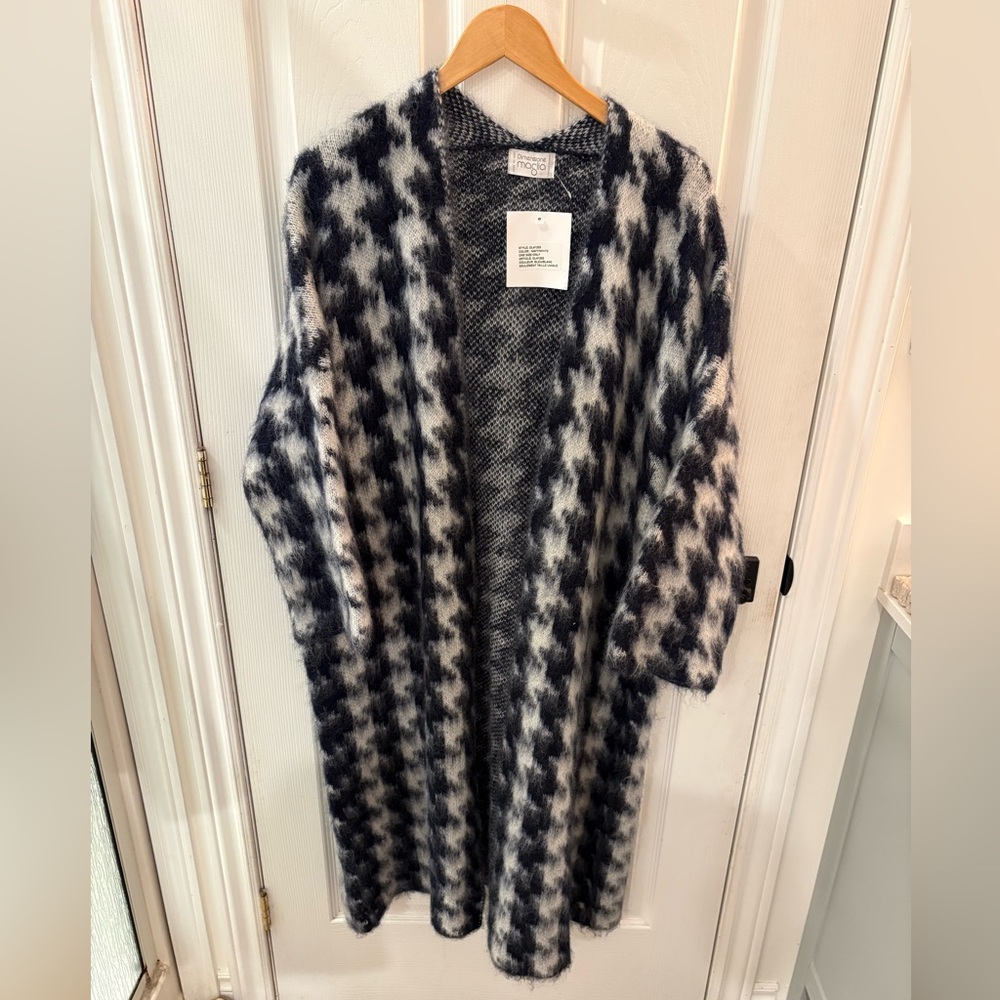 Black and White Mohair Cardigan